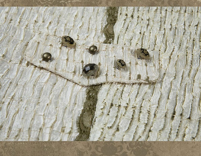 Single Back Vent White Textured Blazer