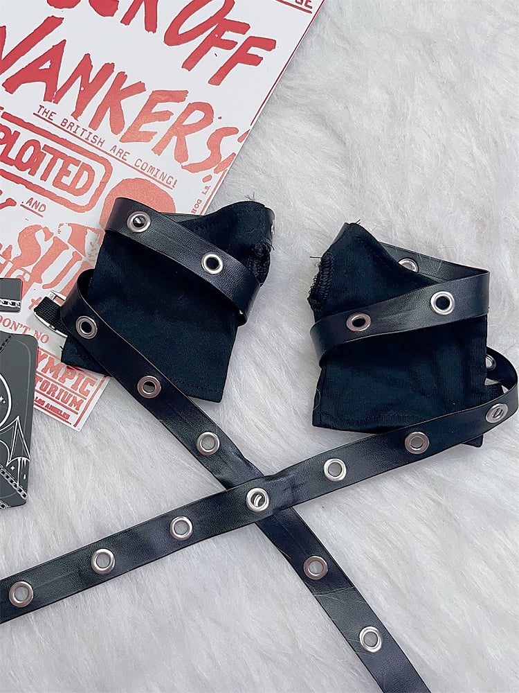 Black Punk Rock Fingerless Gloves