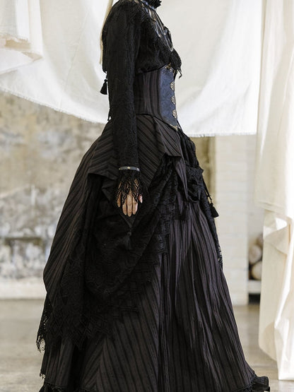 Gothic Black PU Steampunk Corset Belt