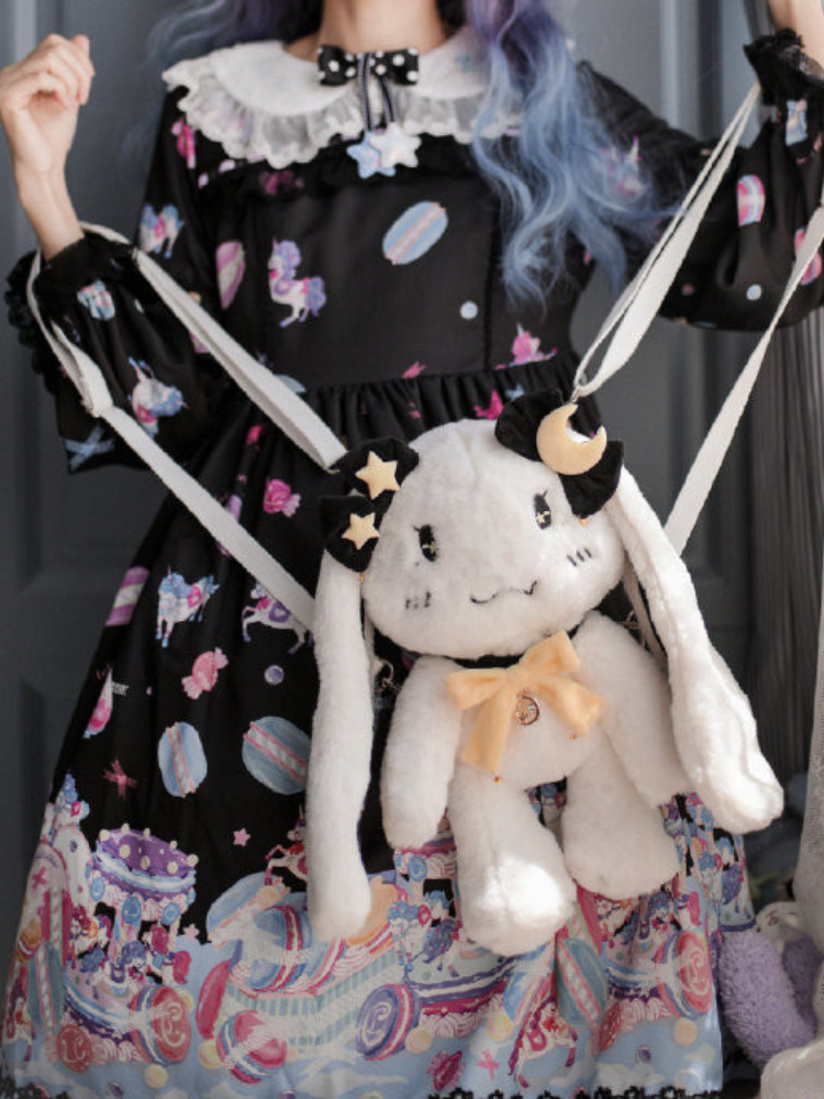 Star Moon Bunny Plush Crossbody Bag