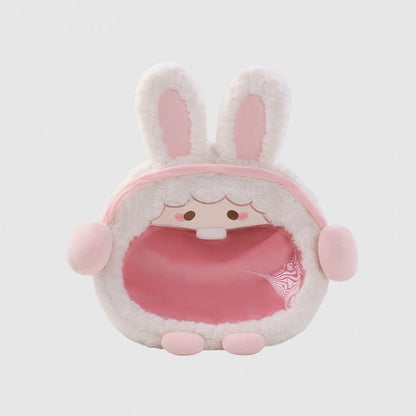 White And Pink Cute Rabbit-shaped Plush Ita Bag Backpack
