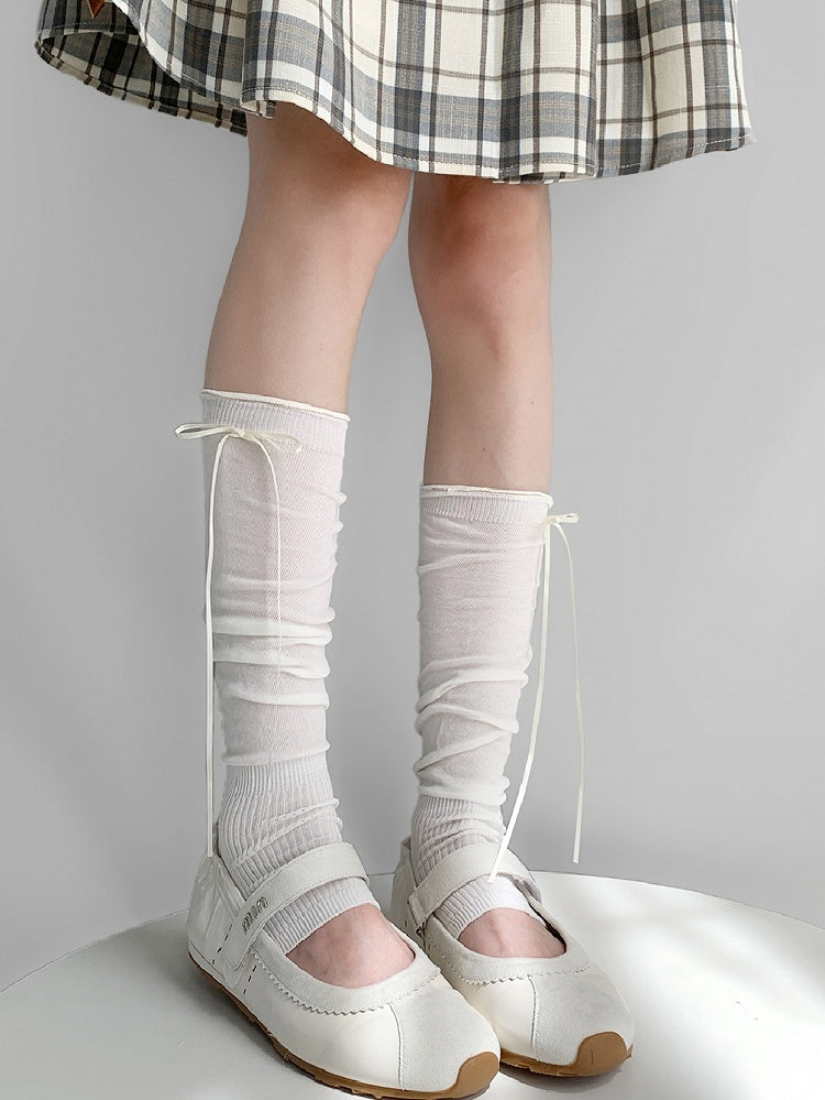 7 Color Options Self-tie Bowknot Leg Sleeves