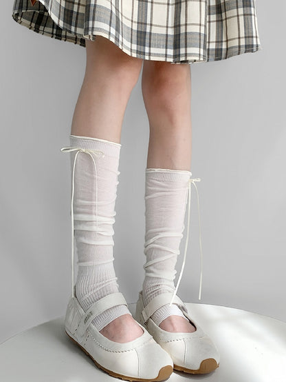 7 Color Options Self-tie Bowknot Leg Sleeves