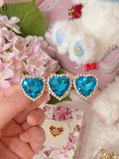 11 Options Rhinestone Heart Hairclip