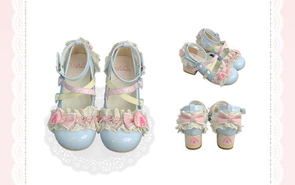Sea Salt Strawberry Cake Blue Sweet Lolita Mary Jane Shoes