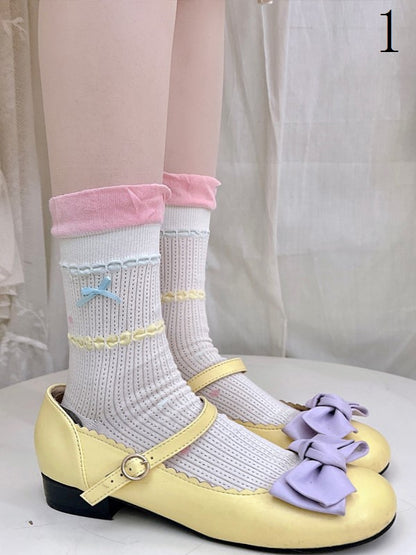 4 Options White Calf Socks