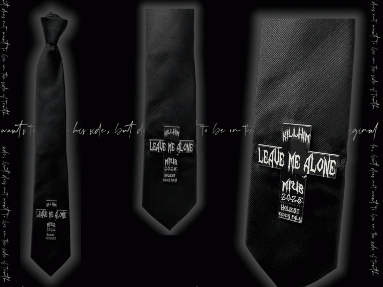 Y2K Black Punk Cross Applique Tie