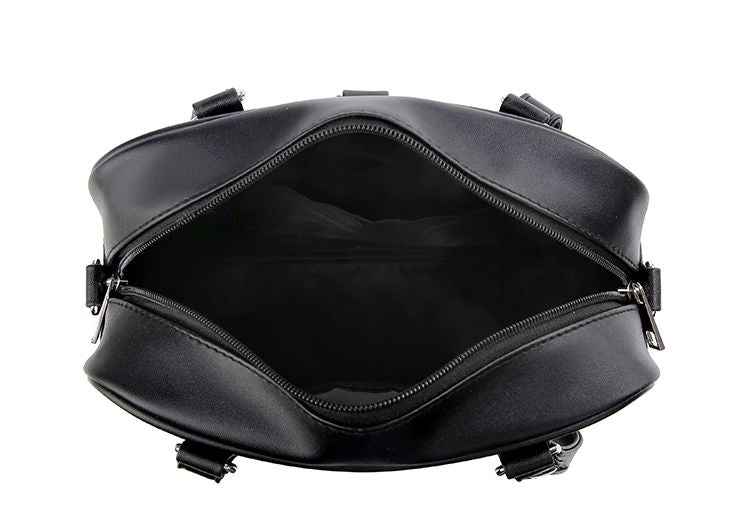 Black/White/Light Blue Square PU Tote Ita Bag