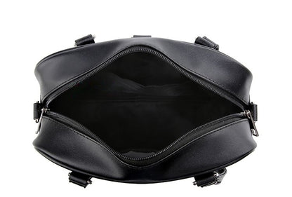 Black/White/Light Blue Square PU Tote Ita Bag