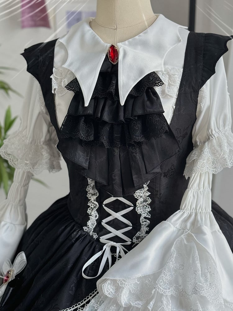 Black Jabot Tie