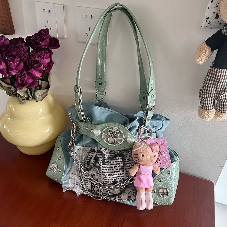 Mint Green Y2K Vintage Alternative Underarm Shoulder Bag