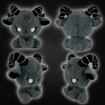 Black and Grey Gothic Evil Goat Plushie