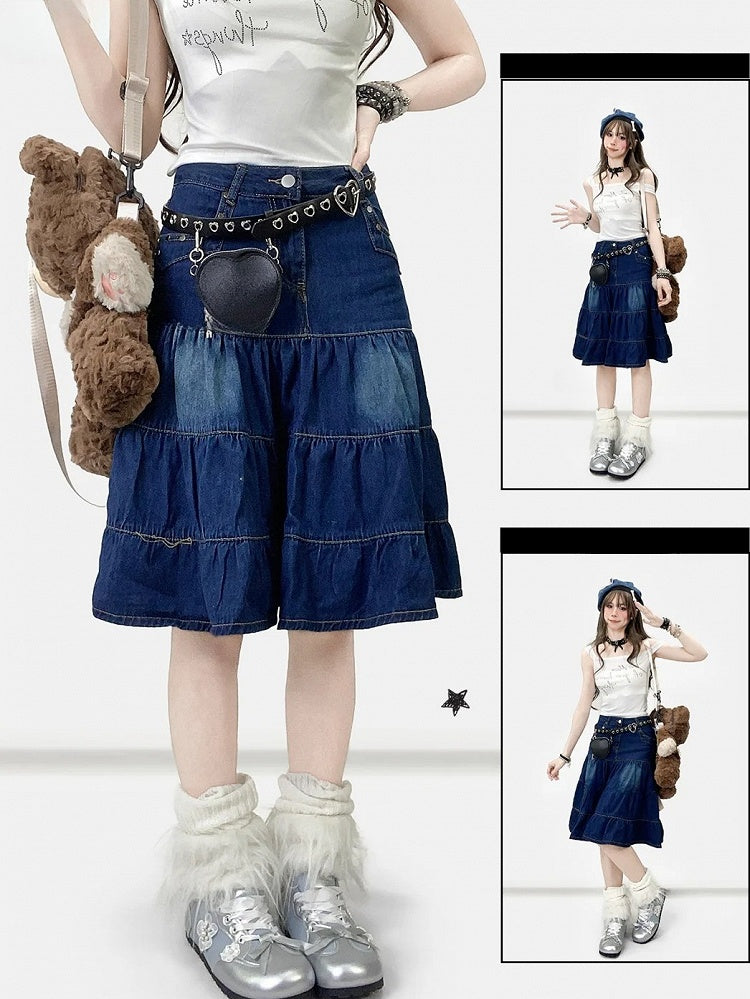 Blue Y2K Denim Skirt