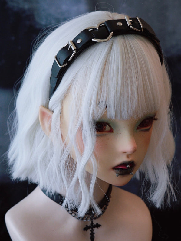 Black Gothic Buckle Decorated Heart Design KC