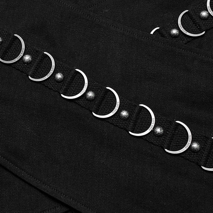 Black Punk Overlapping Skirt