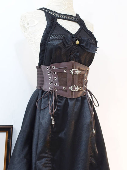 Wasteland Punk Gothic Brown Lace-up Buckle Corset Belt