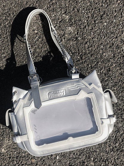 Silver Cute Kitty Ear Design Ita Bag