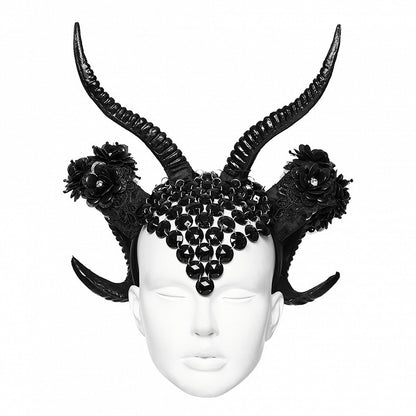 Black Goth Demon Horn Headwear