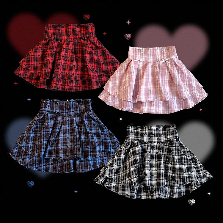 Sweet & Edgy Plaid Tiered Skirt: Jirai Kei High-Waist in 3 Colors