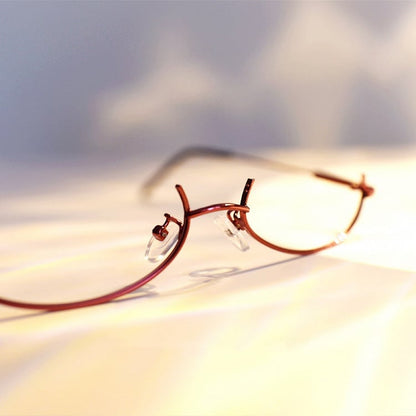 Cyberpunk Wine Red Semi-rimless Glasses Y2K Lensless Eyeglasses Frame