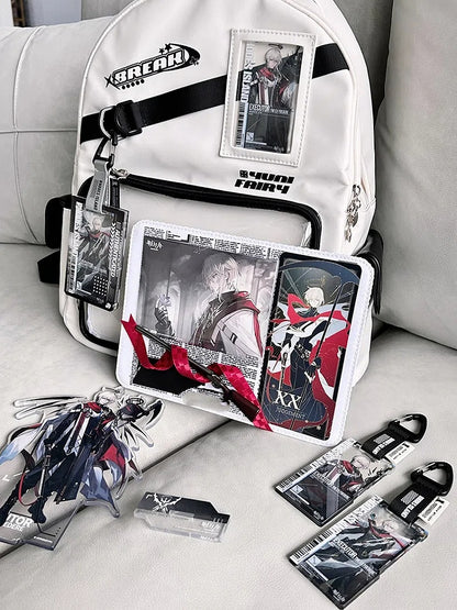 White Large Capacity Star Decoration Unisex Daily Ita Backpack