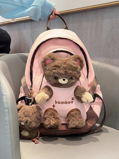 Pink&Brown Cut-out Design Backpack