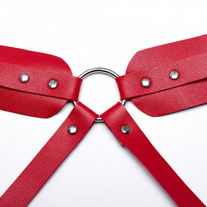 Red Punk PU Harness