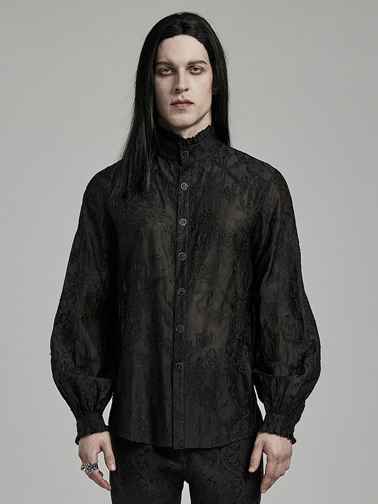 Goth Men's Embroidered Shirt