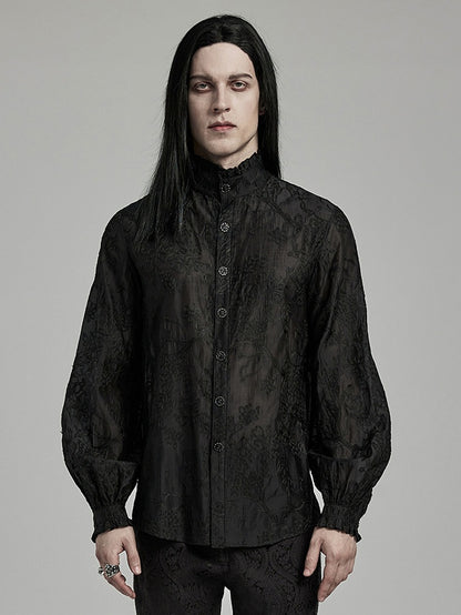Goth Men's Embroidered Shirt