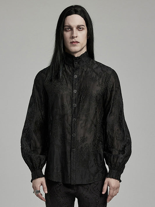 Goth Men's Embroidered Shirt