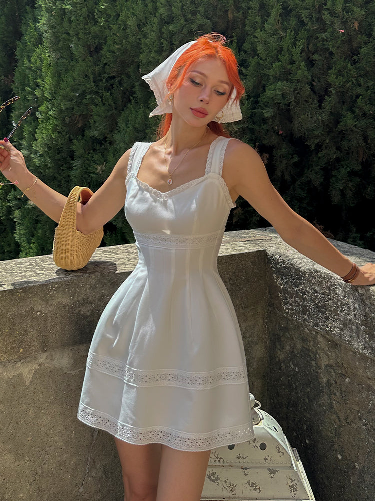 Vintage White Sleeveless Dress