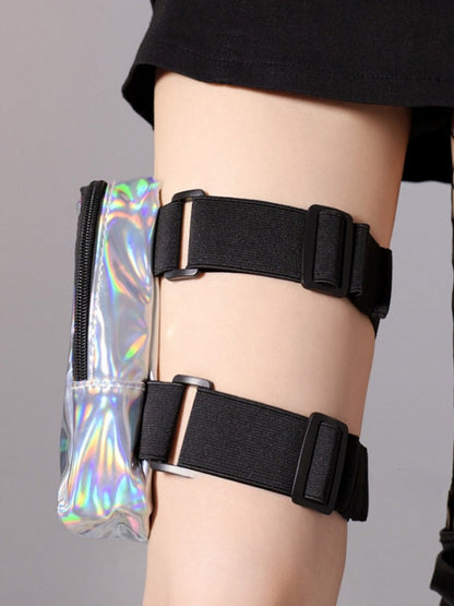 Silver/Black Cyberpunk Leg Bag