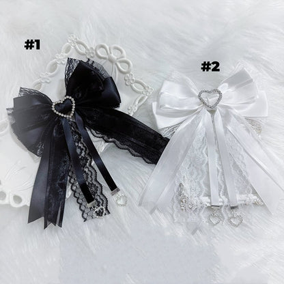 13 Options Jirai Kei Heart Charm Big Bow Brooch