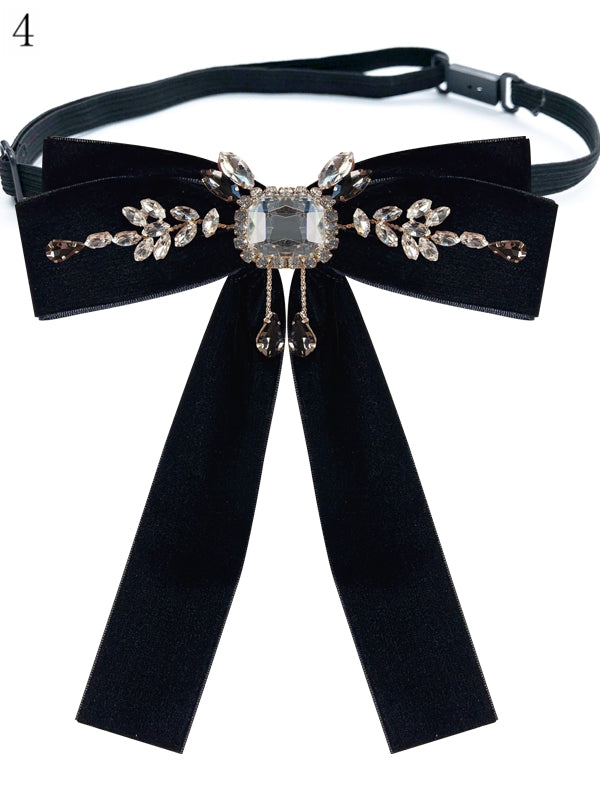 6 Options Rhinestone Decorated Bow Tie