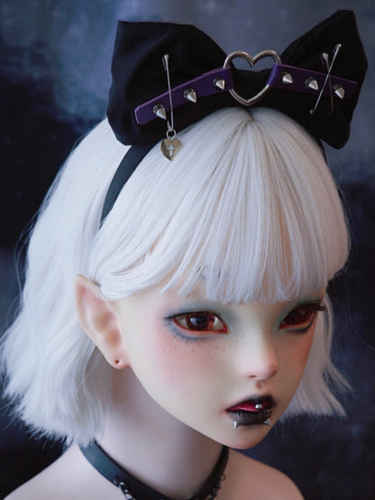 Black And Purple Heart Buckle With Studs KC