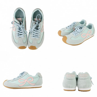 Green Bowknot Design Front Lace-up Ties Sneakers