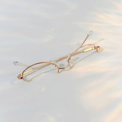 Gold Steampunk Eyeglasses Frame