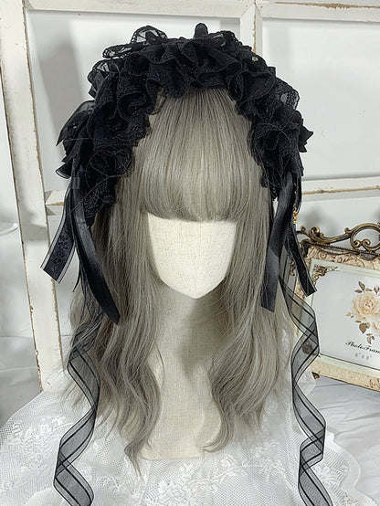 Floral Design Gothic Black Elegant Hairband