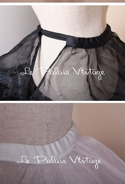Black/White 52cm Two Layers Hem Vintage Petticoat