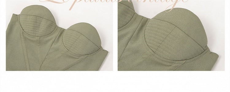 Green Bustier Corset Top with Underwire Cups