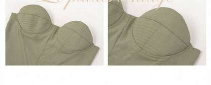 Green Bustier Corset Top with Underwire Cups