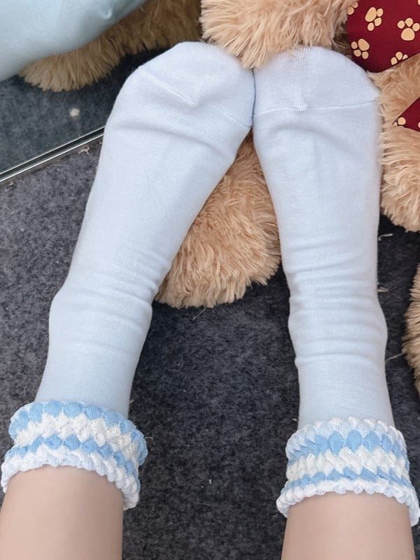 Red/Yellow/Blue/White Lolita Calf Socks