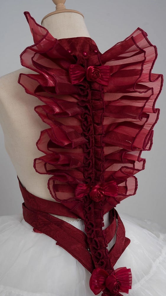 Clearance-Red Gothic Snake Bone Back Accessory