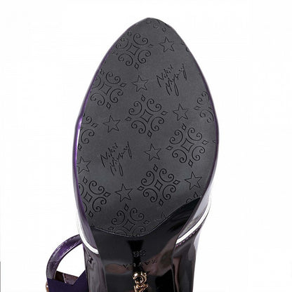 Star Sea Shimmer Purple High Heels Bow at Back