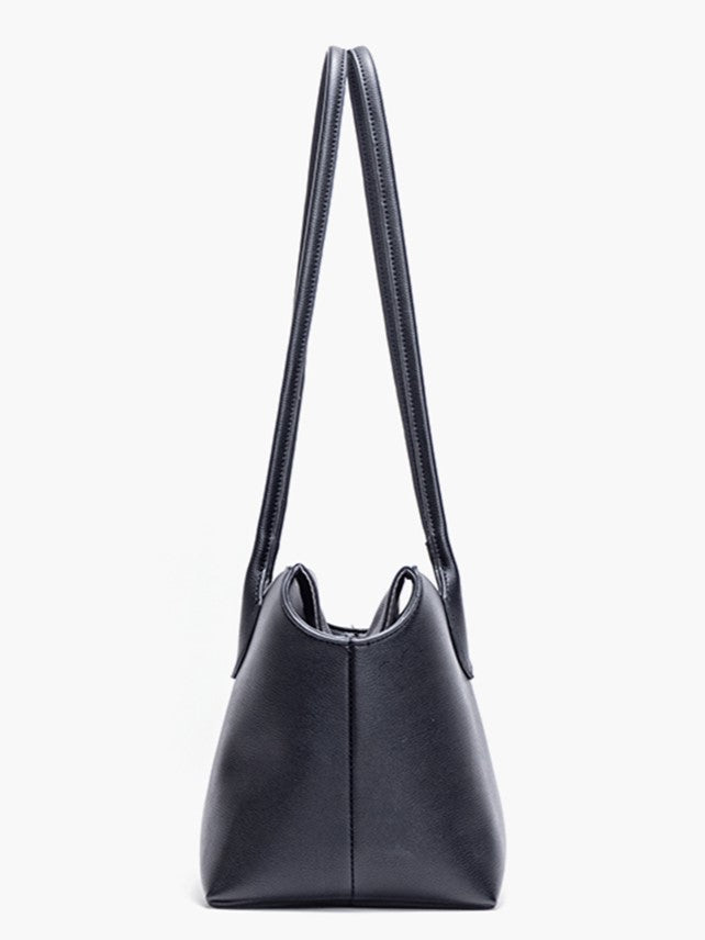 Black Minimalist Soft-Sided One-Shoulder Tote Bag - Spacious And Stylish