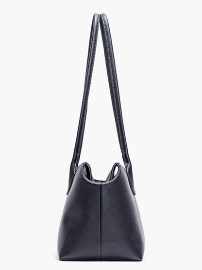 Black Minimalist Soft-Sided One-Shoulder Tote Bag - Spacious And Stylish
