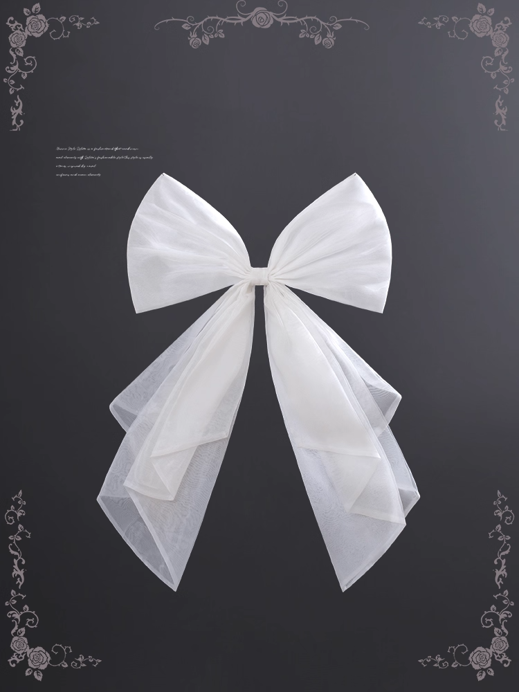 White Organza Big Bow Train