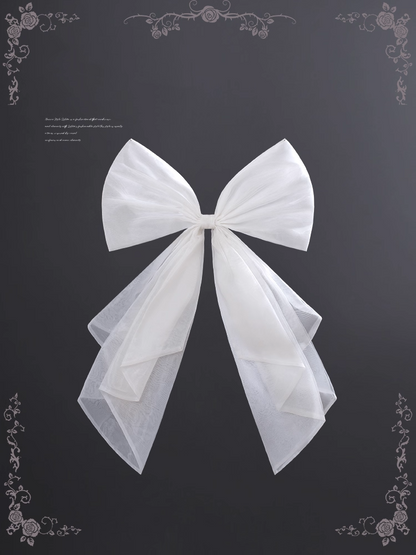 White Organza Big Bow Train