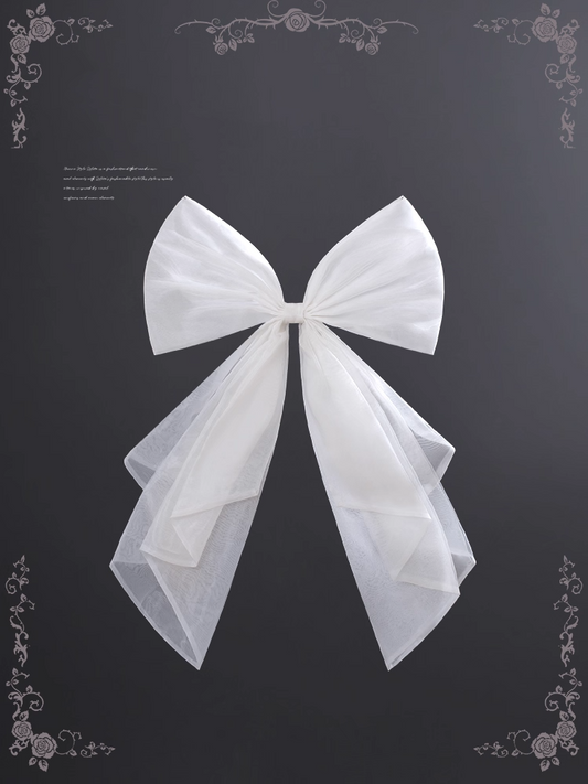 White Organza Big Bow Train