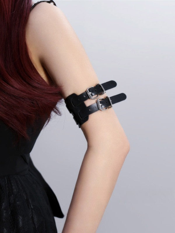 Black Cyberpunk Buckle Arm Cuff